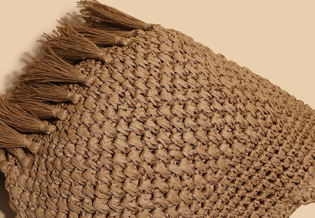 Tivoli Tasselled Straw Bucket Bag – view 5