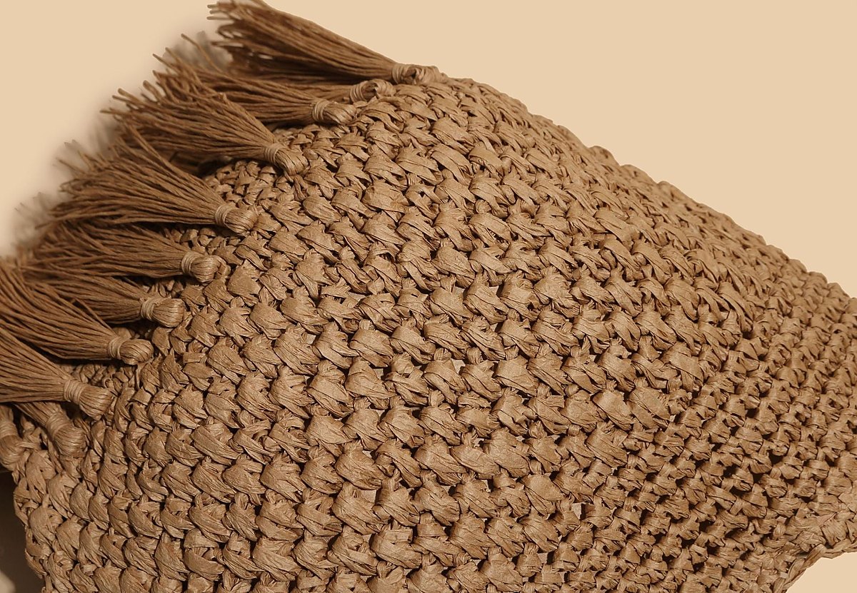 Tivoli Tasselled Straw Bucket Bag – view 5