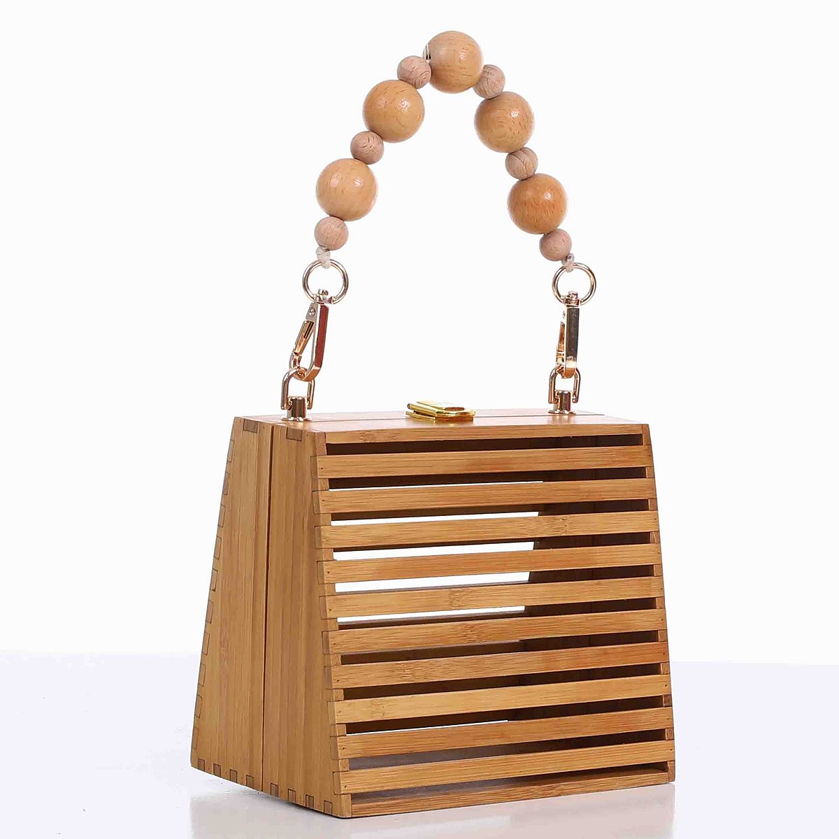 Pavia Woven Bamboo Basket Bag – view 1