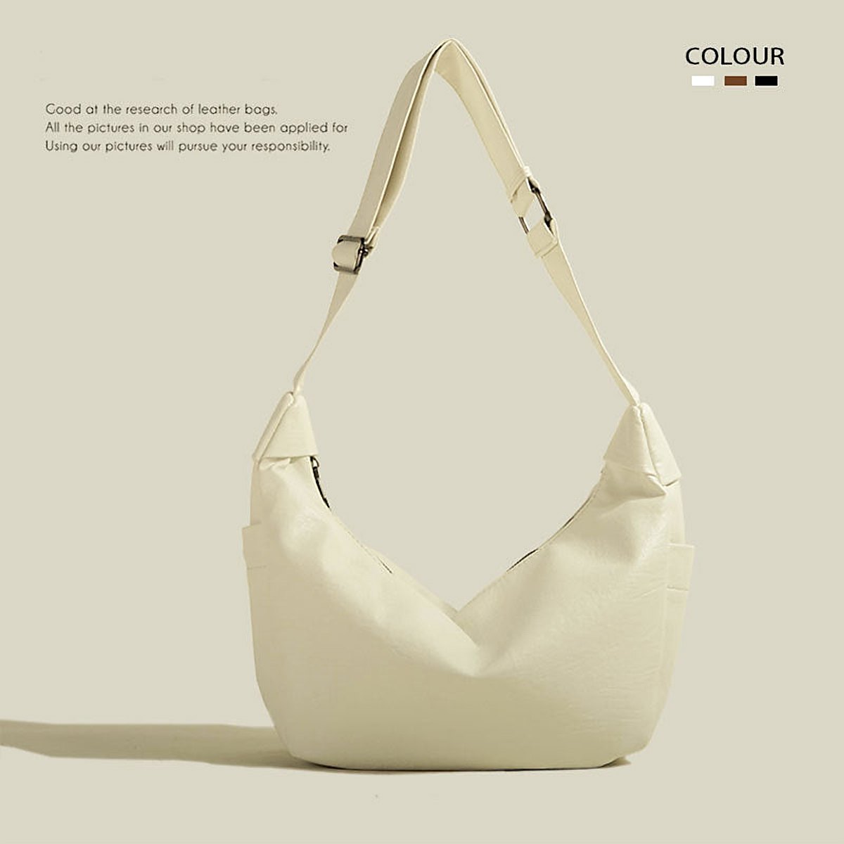 Raya Slouchy Vegan Leather Underarm Bag – view 5