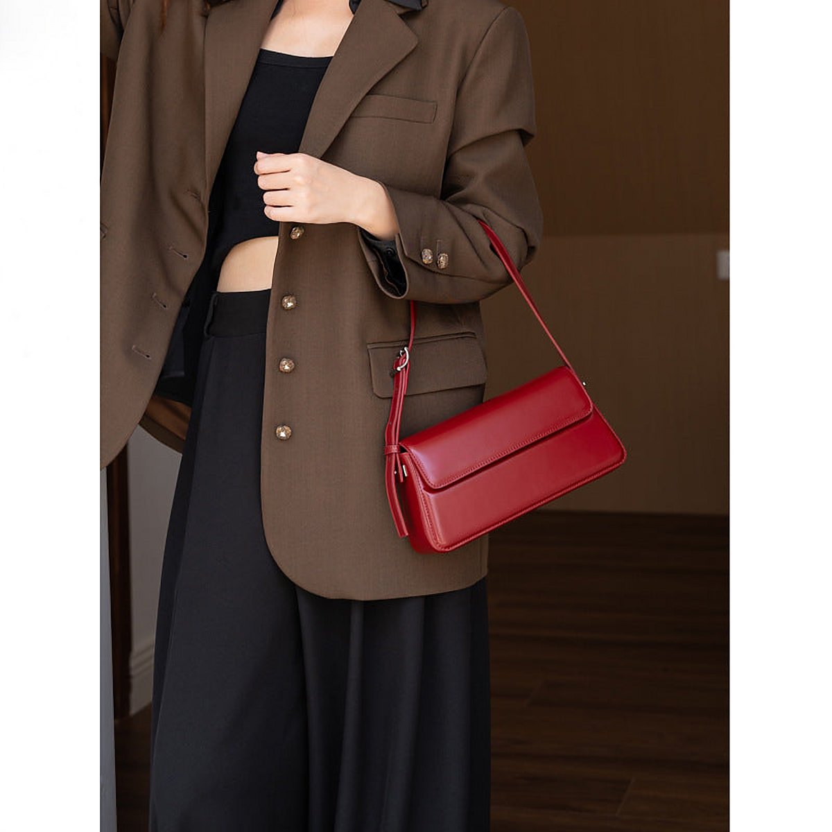 Valencia Leather Flap Shoulder Bag – view 8