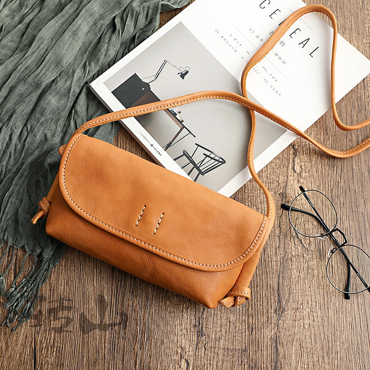 Provence Soft Leather Flap Shoulder Bag – view 4