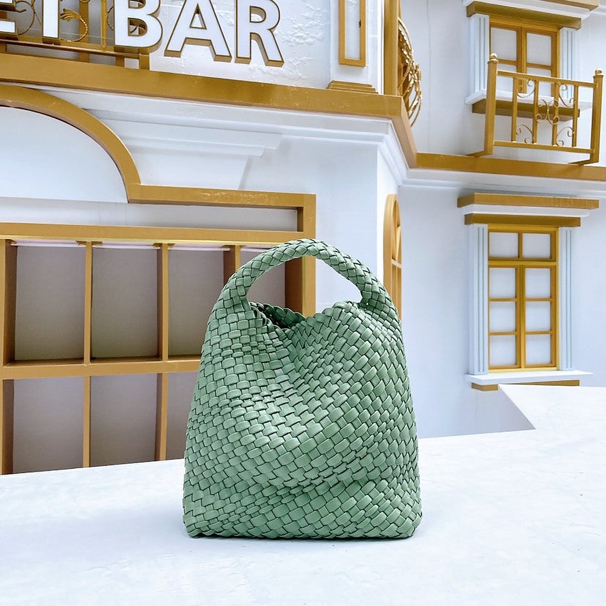 Leila Woven Vegan Leather Tote Bag – view 2