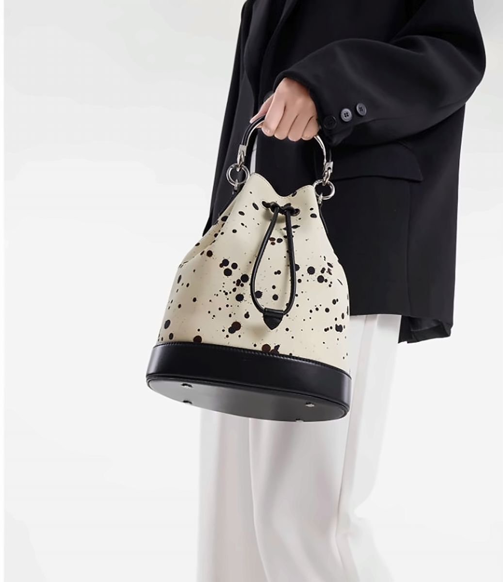 Aurelia Leather Drawstring Bucket Bag – view 2