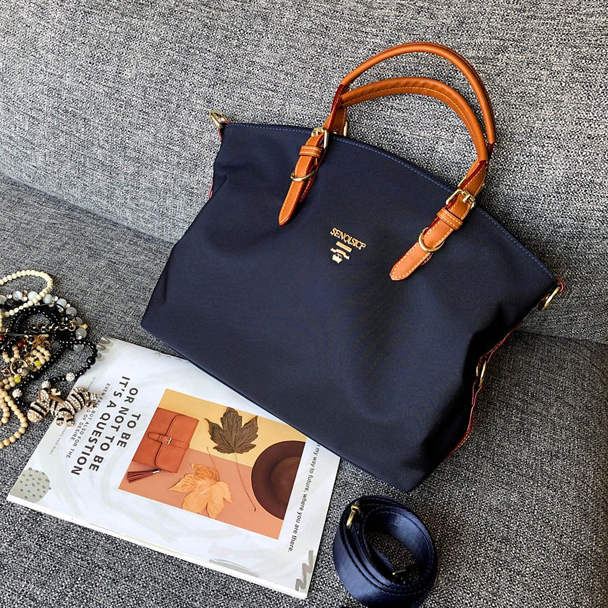 Linnea Two-Tone Oxford Canvas Shoulder Bag – view 2