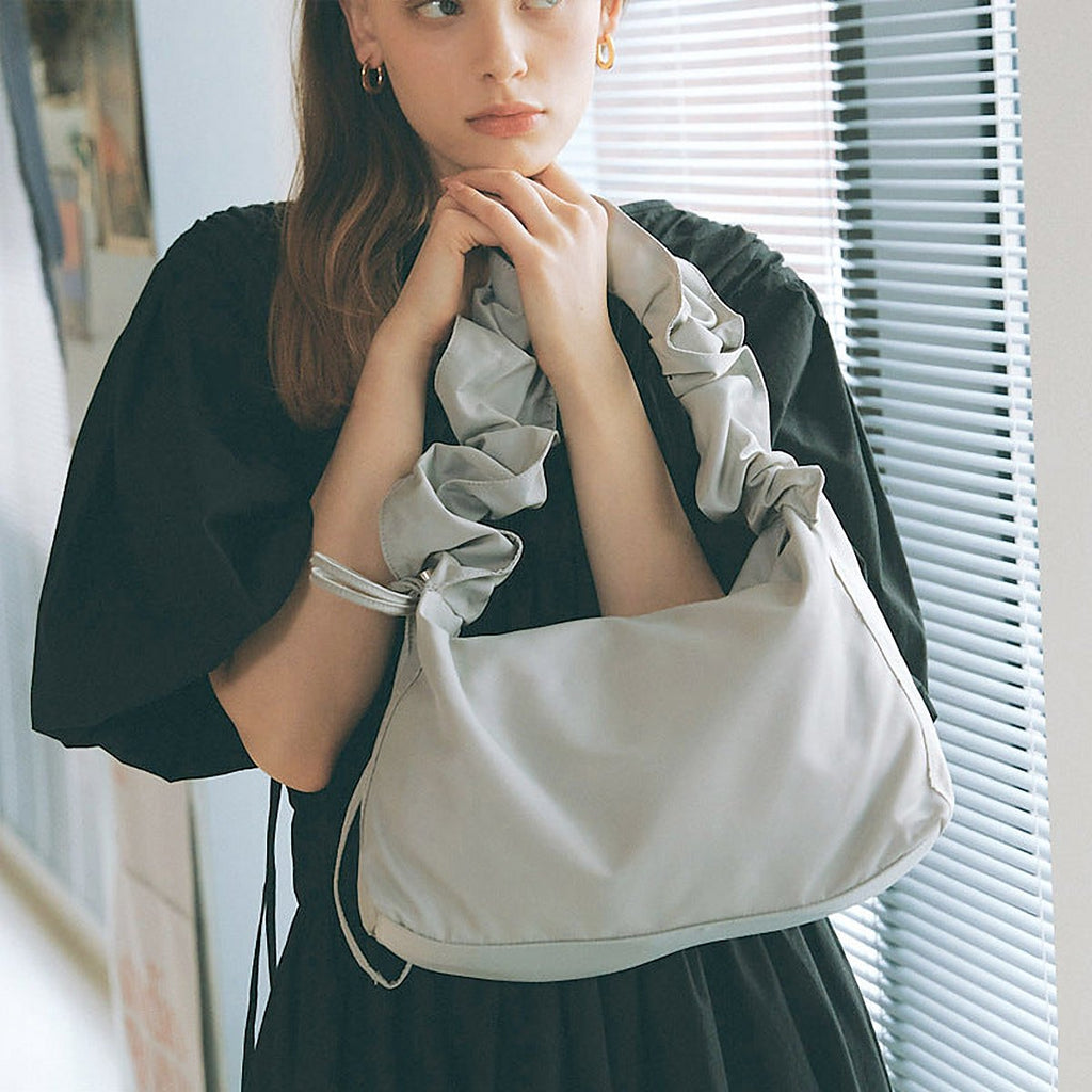 Yara Pleated Cotton Shoulder Bag – view 4