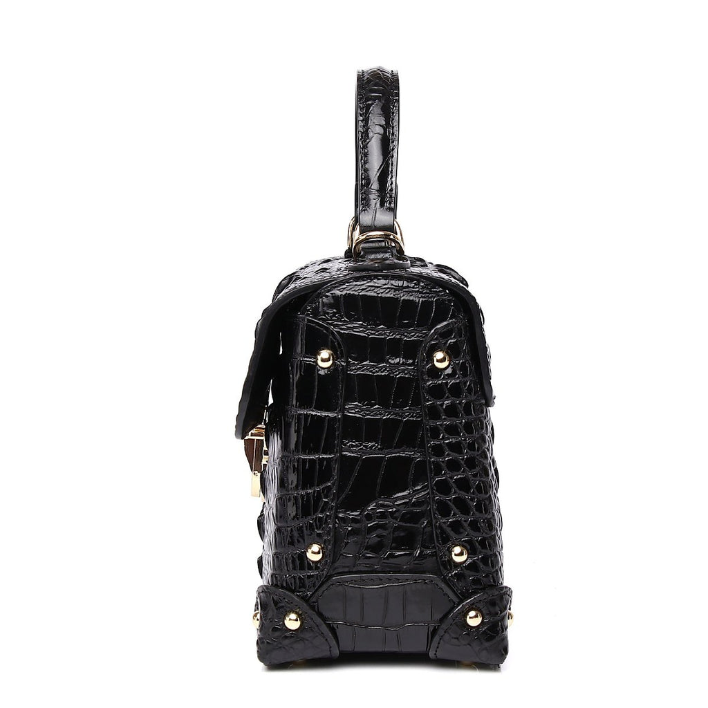 Onyx Croc-Effect Crossbody Bag – view 6
