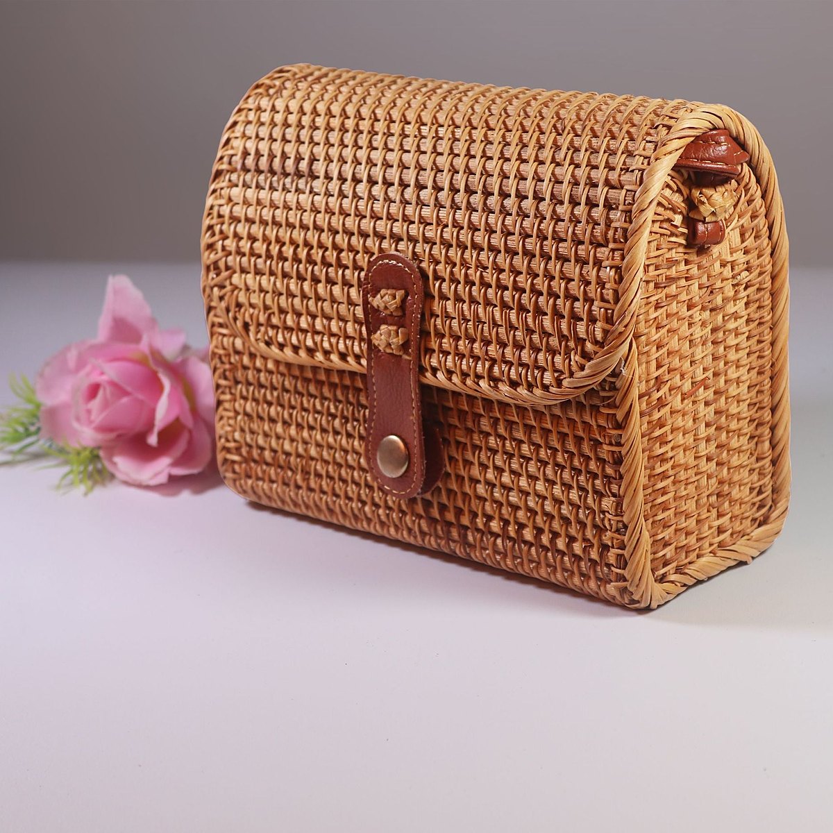 Ithaca Rattan Woven Crossbody Bag – view 1