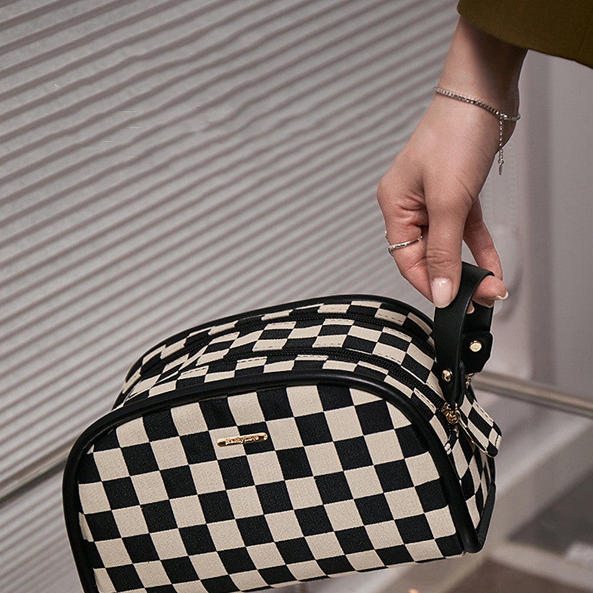 Palermo Checkerboard Cosmetic Pouch – view 5