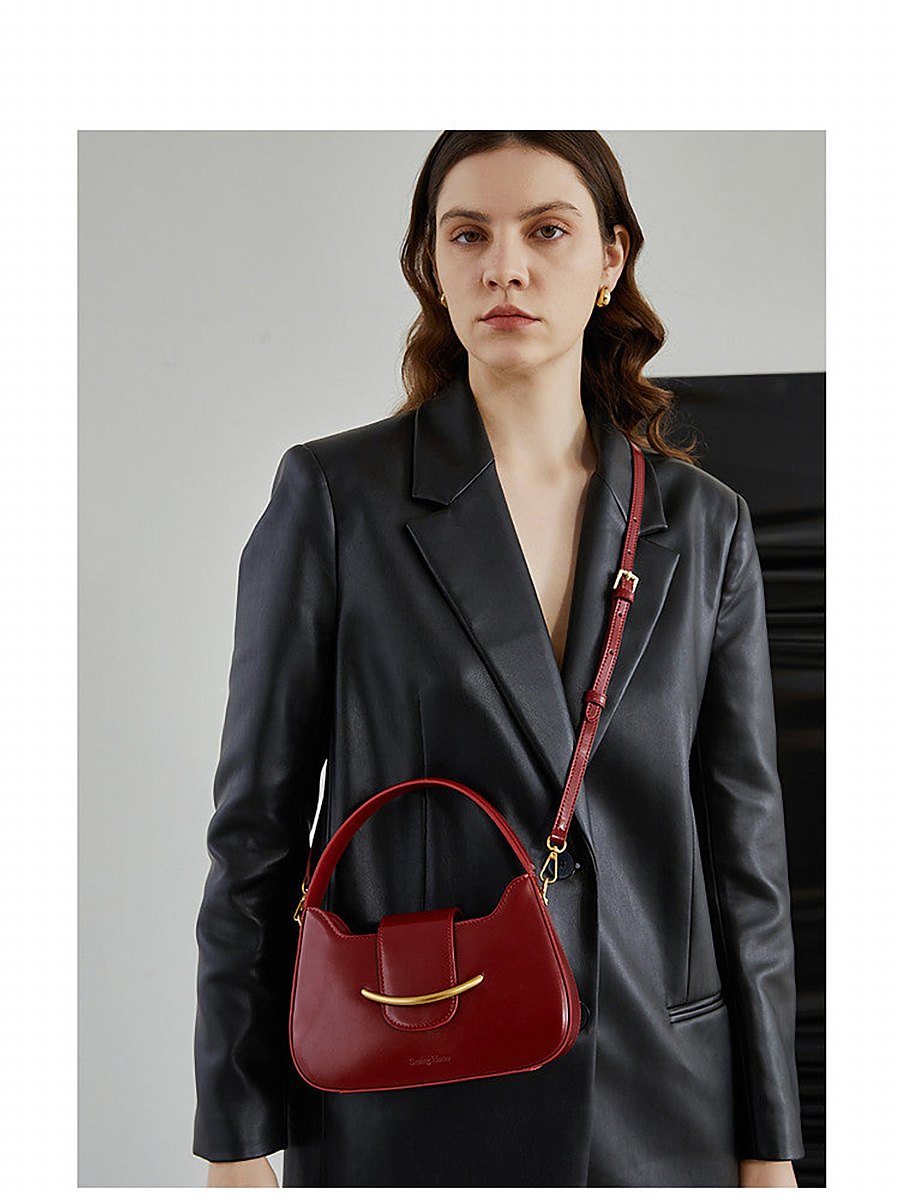 Fiorella Red Leather Top Handle Bag – view 3
