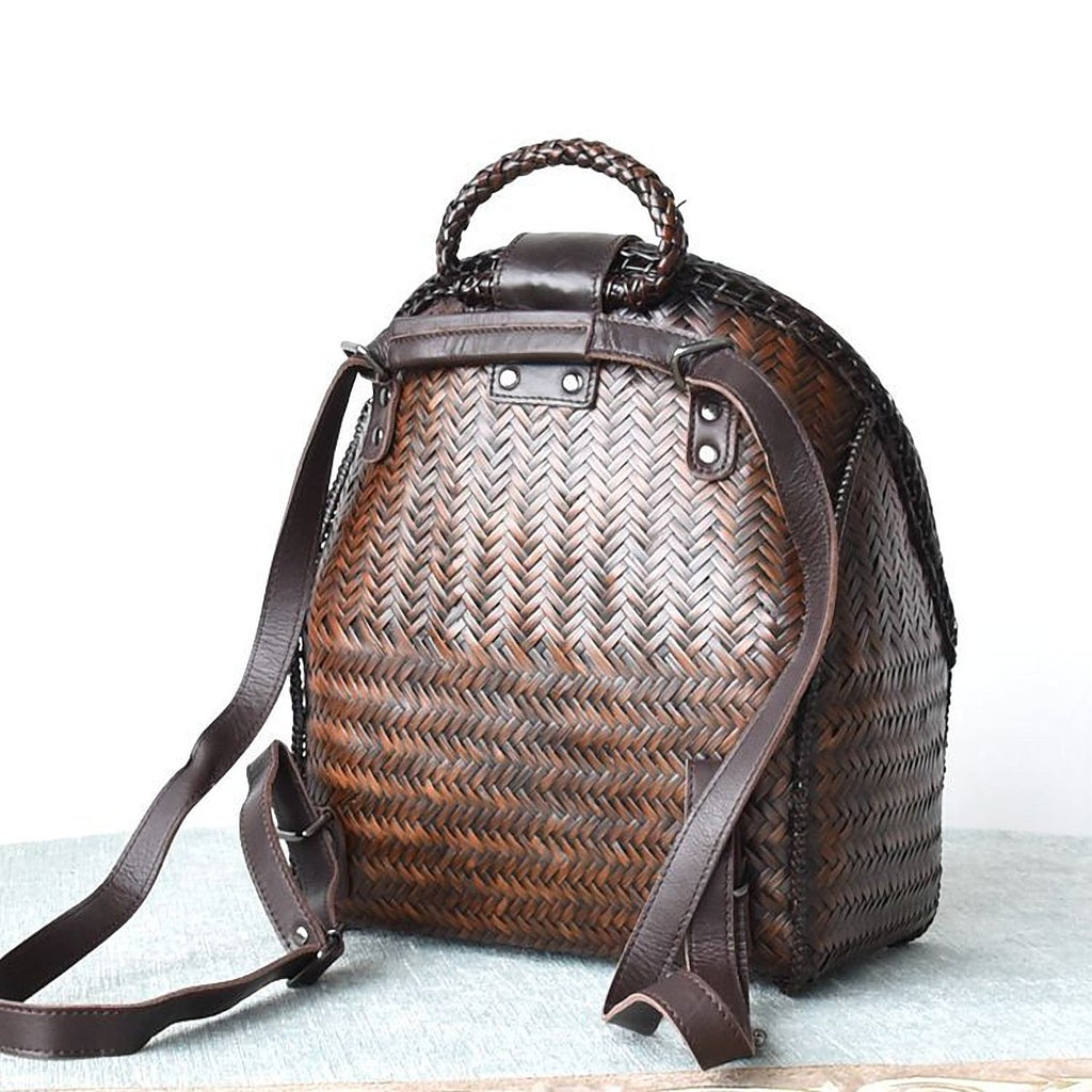 Kinsale Woven Cowhide Travel Backpack – view 3