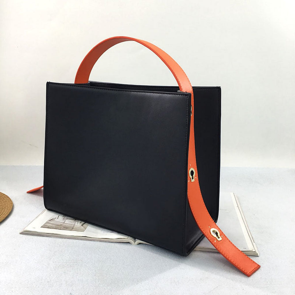 Thea Contrast Leather Shoulder Bag – view 1