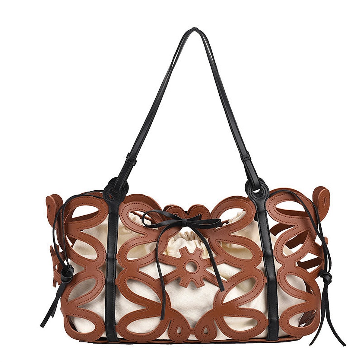 Luxor Hollow-Out Vegan Leather Bucket Bag – view 6