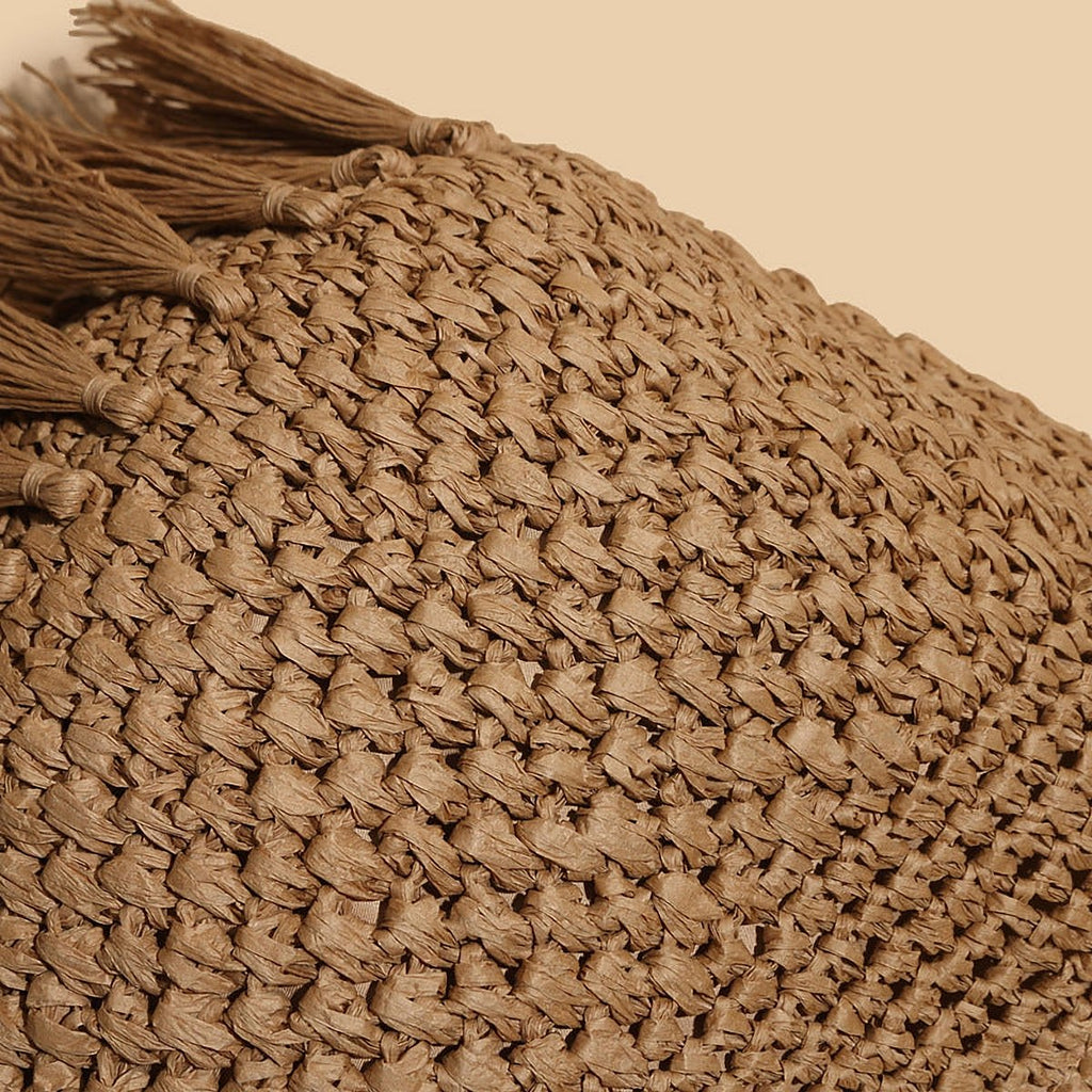 Tivoli Tasselled Straw Bucket Bag – view 2