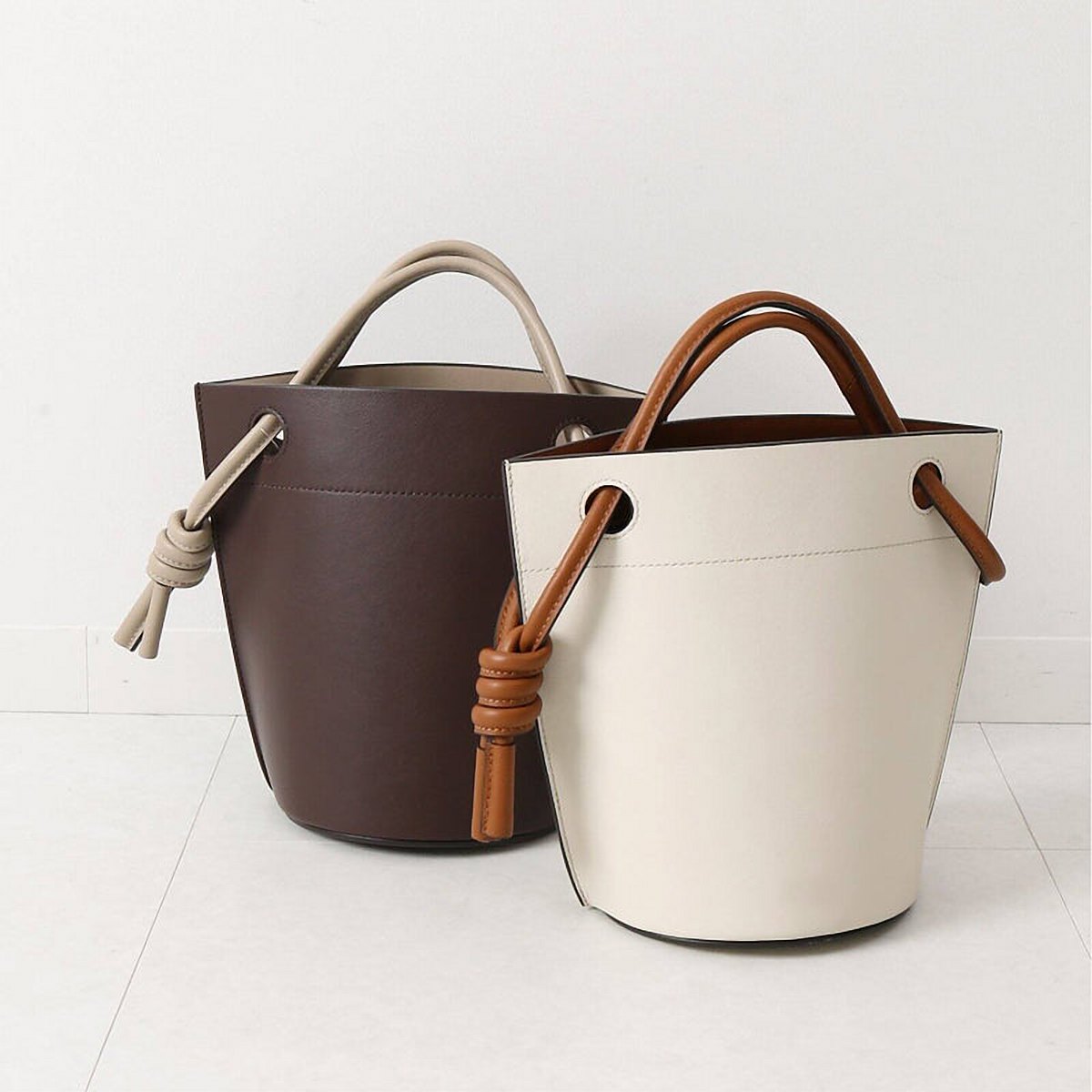 Noemi Knot Vegan Leather Bucket Bag – view 2