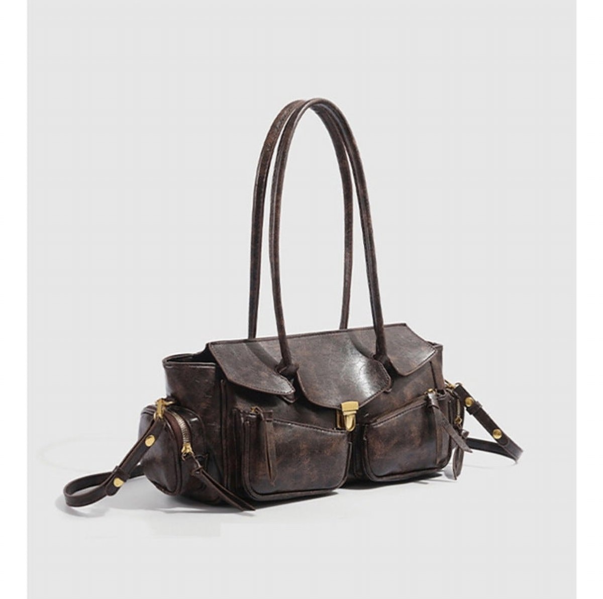 Hampton Topstitched Retro Shoulder Bag – view 6