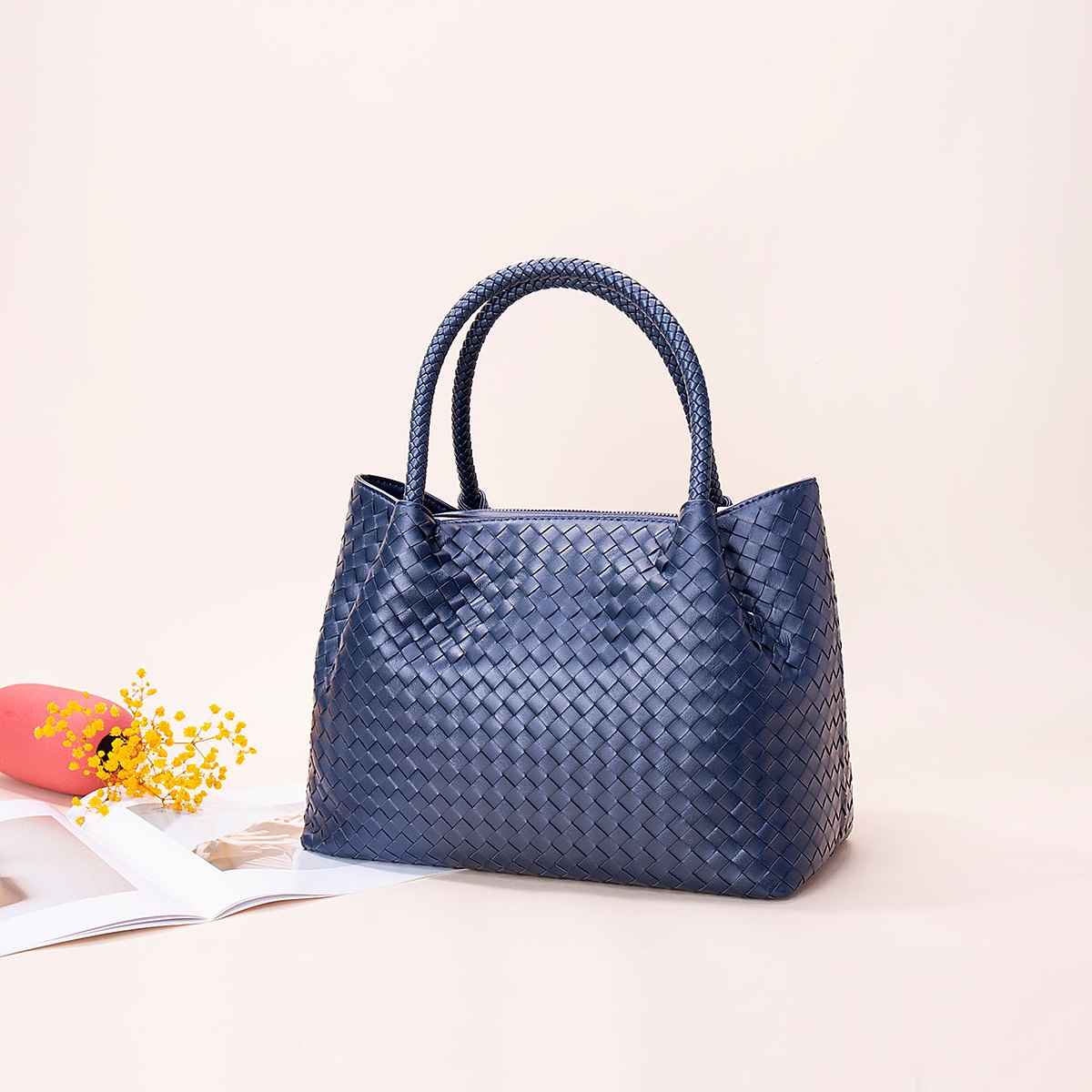Selma Woven Leather Top Handle Bag – view 6