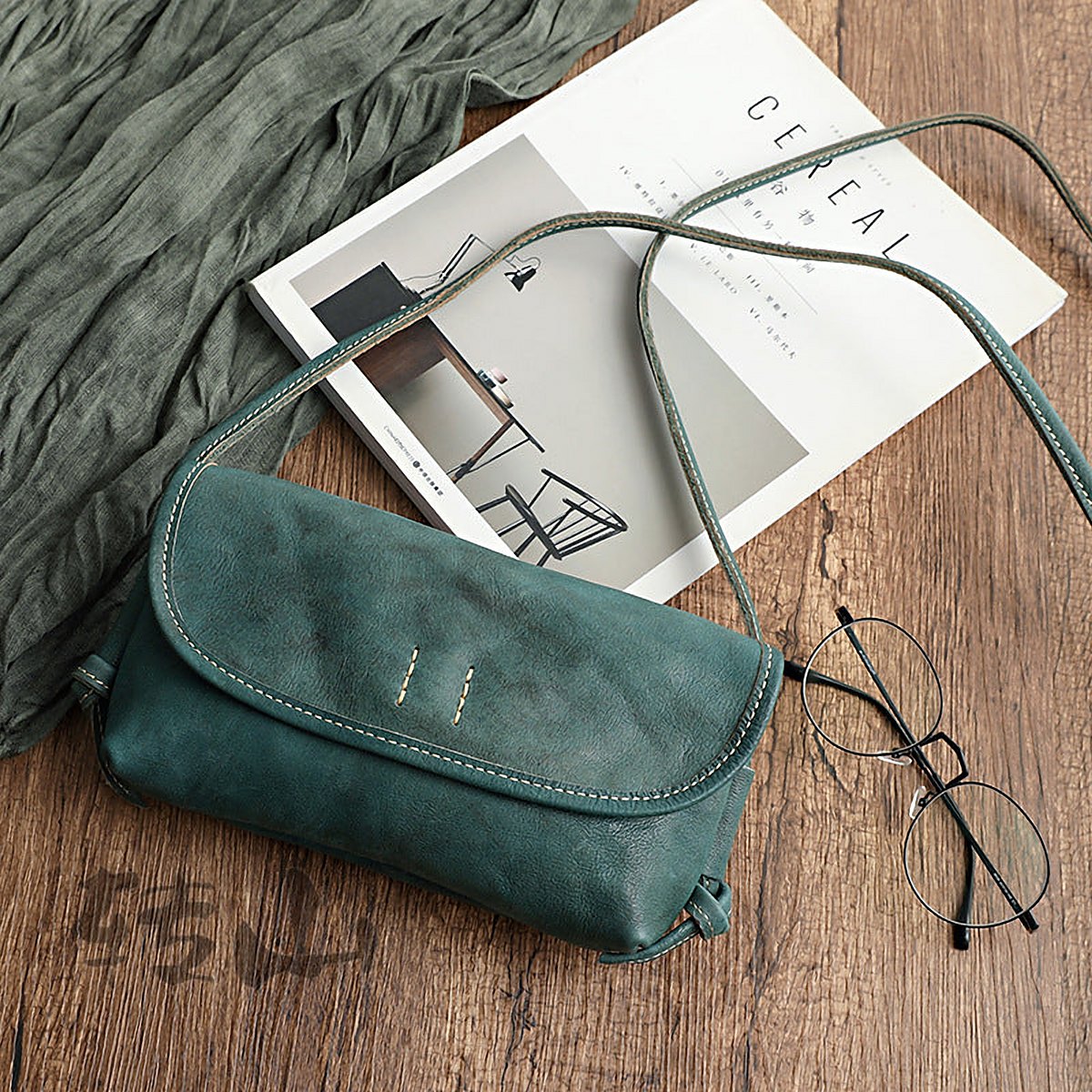 Provence Soft Leather Flap Shoulder Bag – view 7