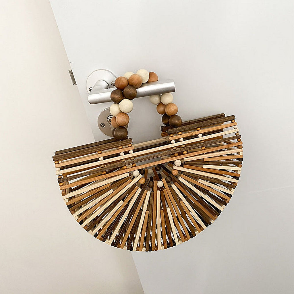 Quintessa Beaded Woven Straw Shoulder Bag – view 9