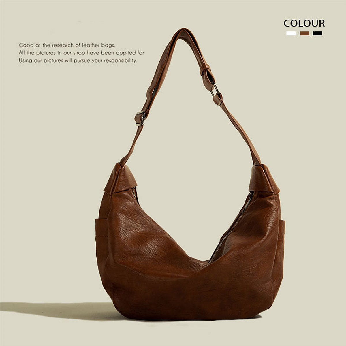 Raya Slouchy Vegan Leather Underarm Bag – view 1
