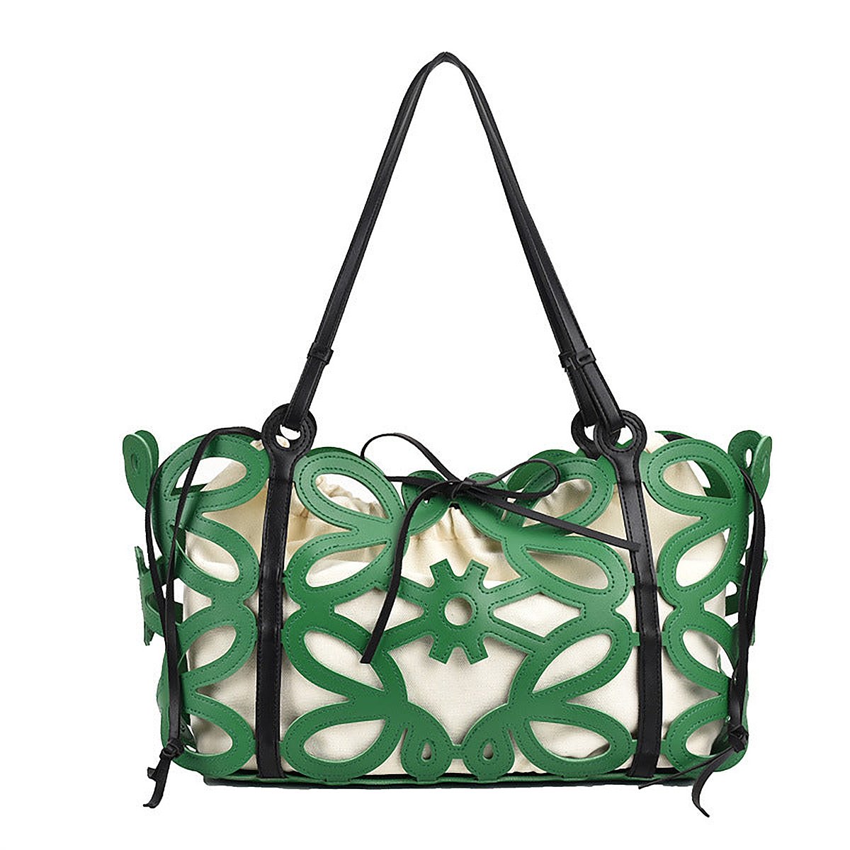 Luxor Hollow-Out Vegan Leather Bucket Bag – view 2