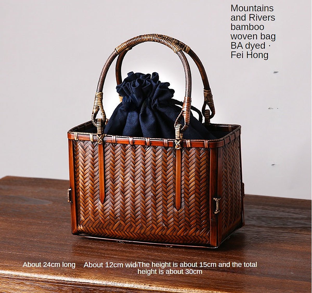 Jardin Woven Bamboo Top Handle Bag – view 5