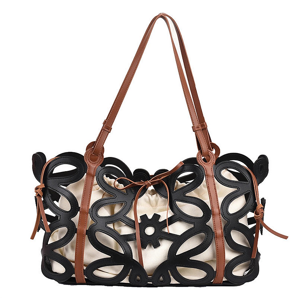 Luxor Hollow-Out Vegan Leather Bucket Bag – view 4