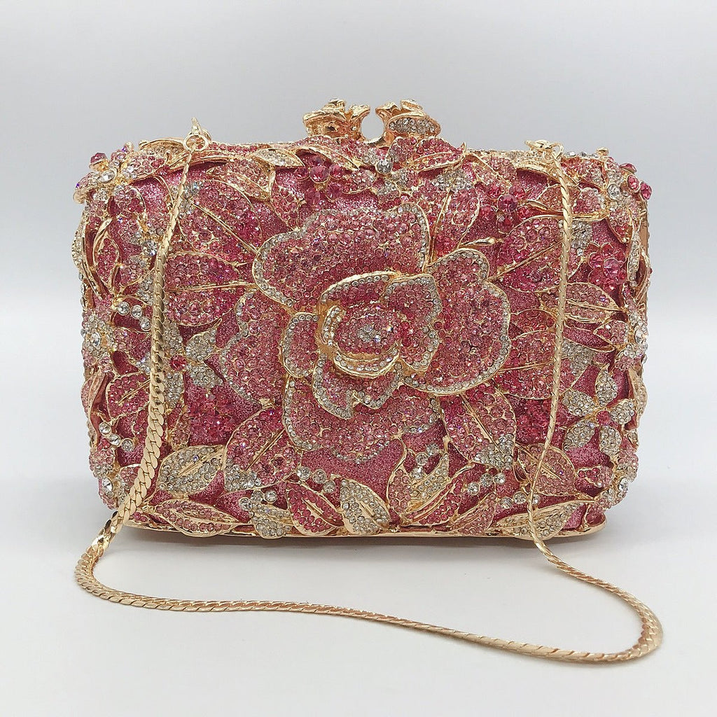 Peony Crystal Chain Evening Bag – view 2