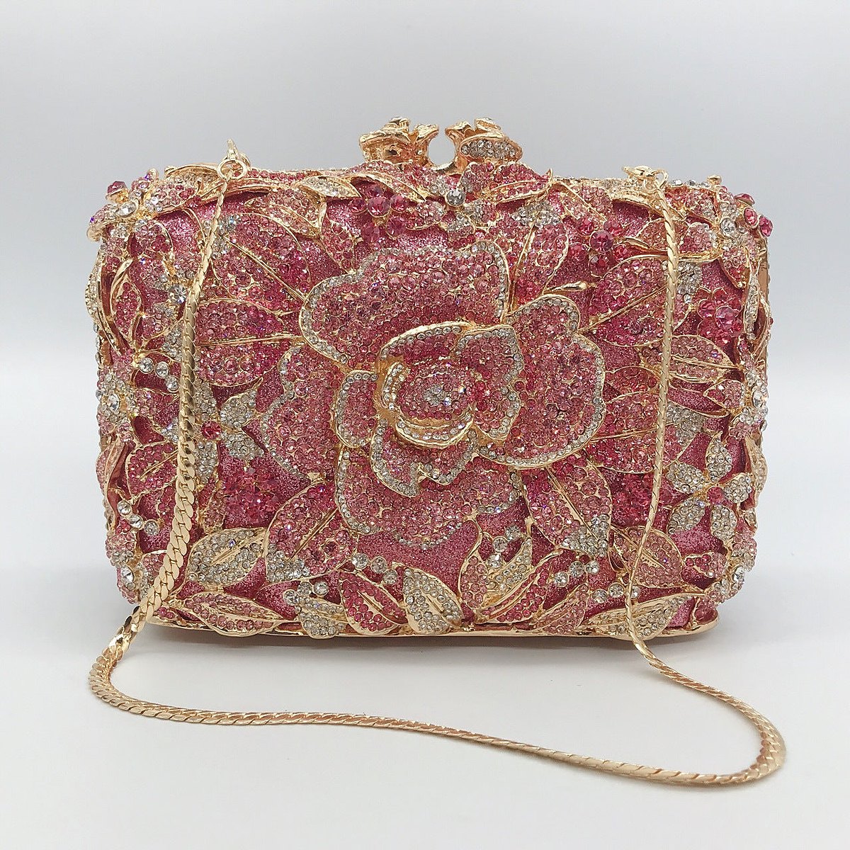 Peony Crystal Chain Evening Bag – view 2