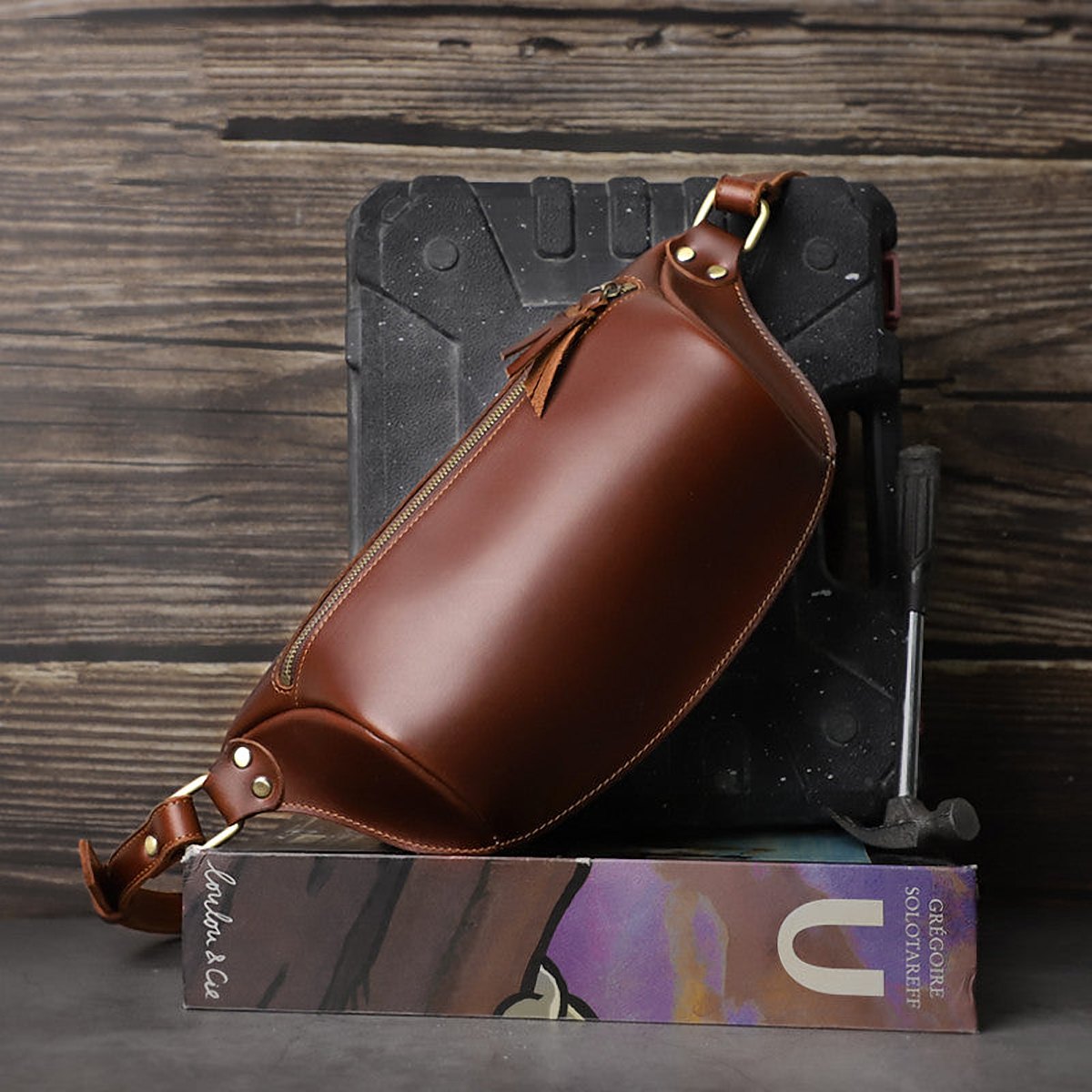 Mercer Men's Leather Chest Crossbody Bag – view 2