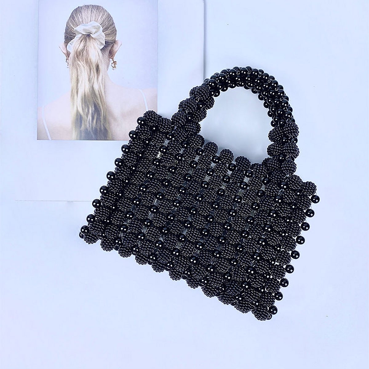 Serafina Pearl Woven Evening Bag – view 1