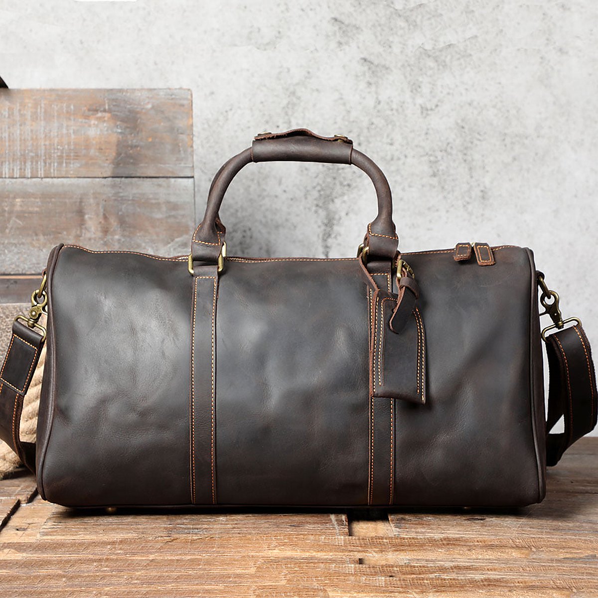 Kendal Men's Leather Weekender Bag – view 3