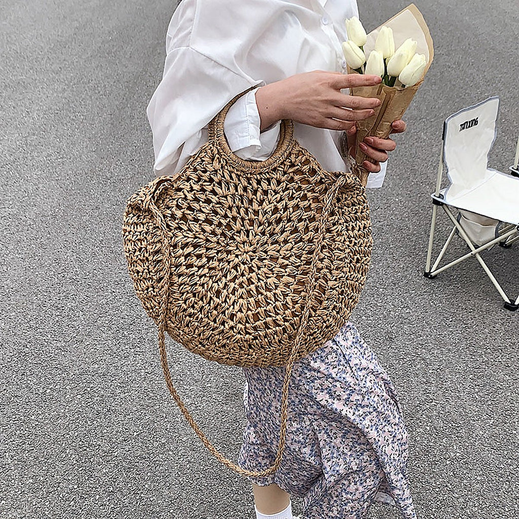 Saffron Woven Straw Shoulder Bag – view 3