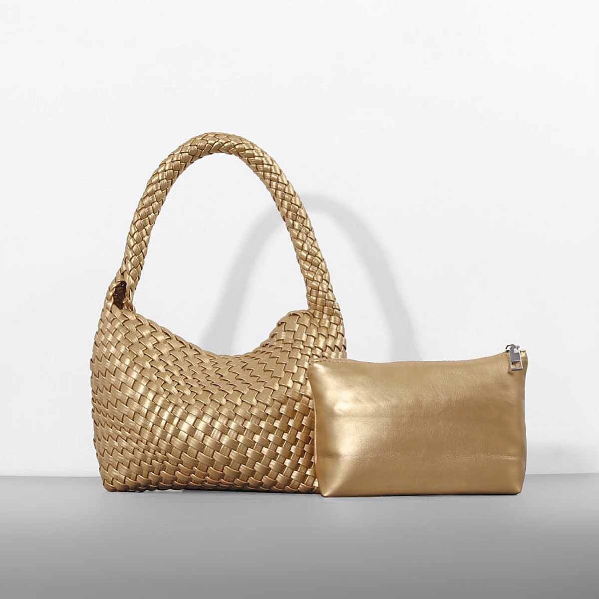Willow Woven Leather Bucket Bag – view 11