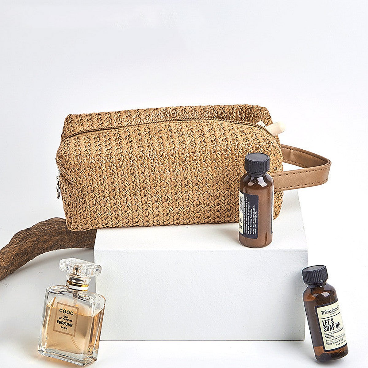 Kalia Woven Straw Cosmetic Pouch – view 6