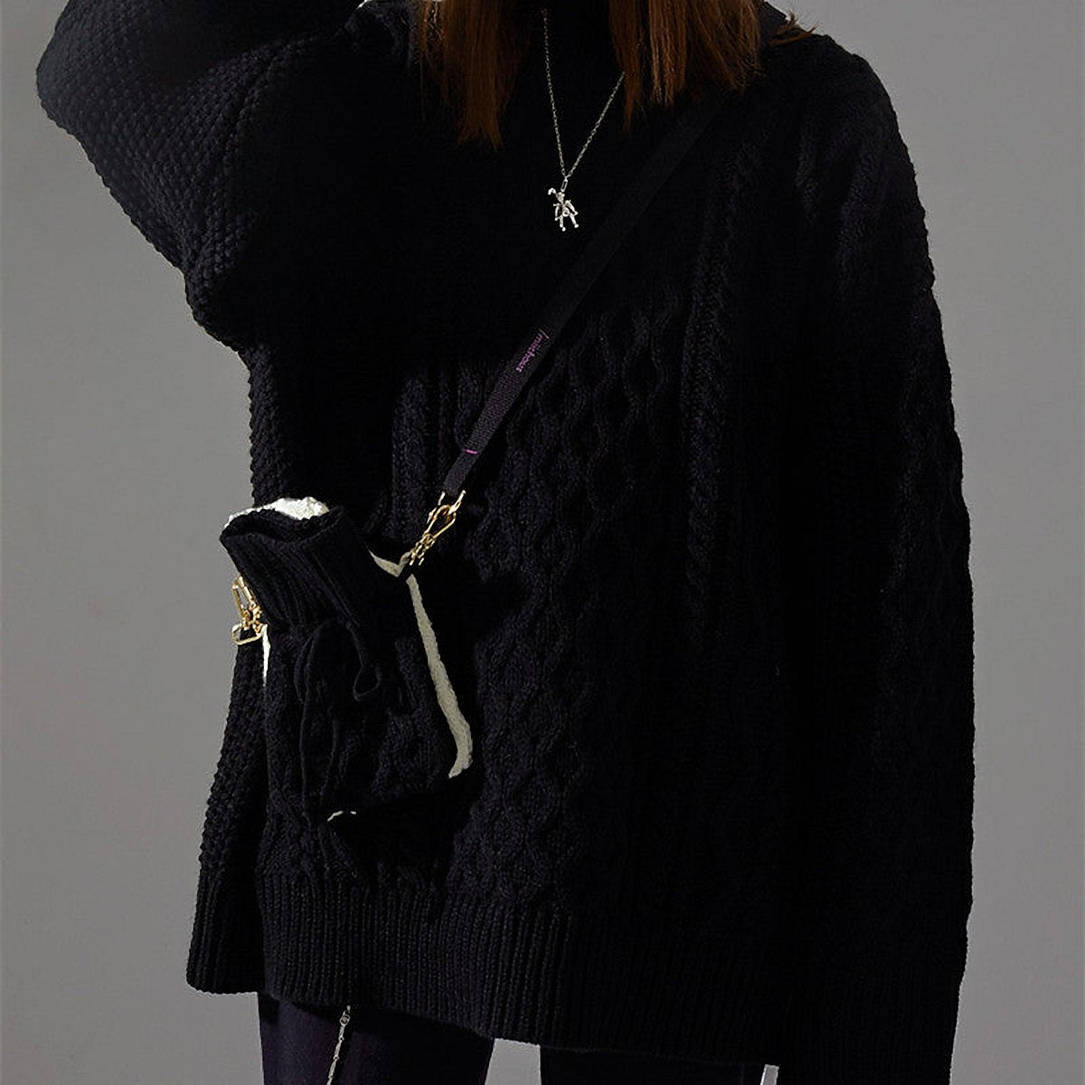 Nuance Floral Knit Shoulder Bag – view 1