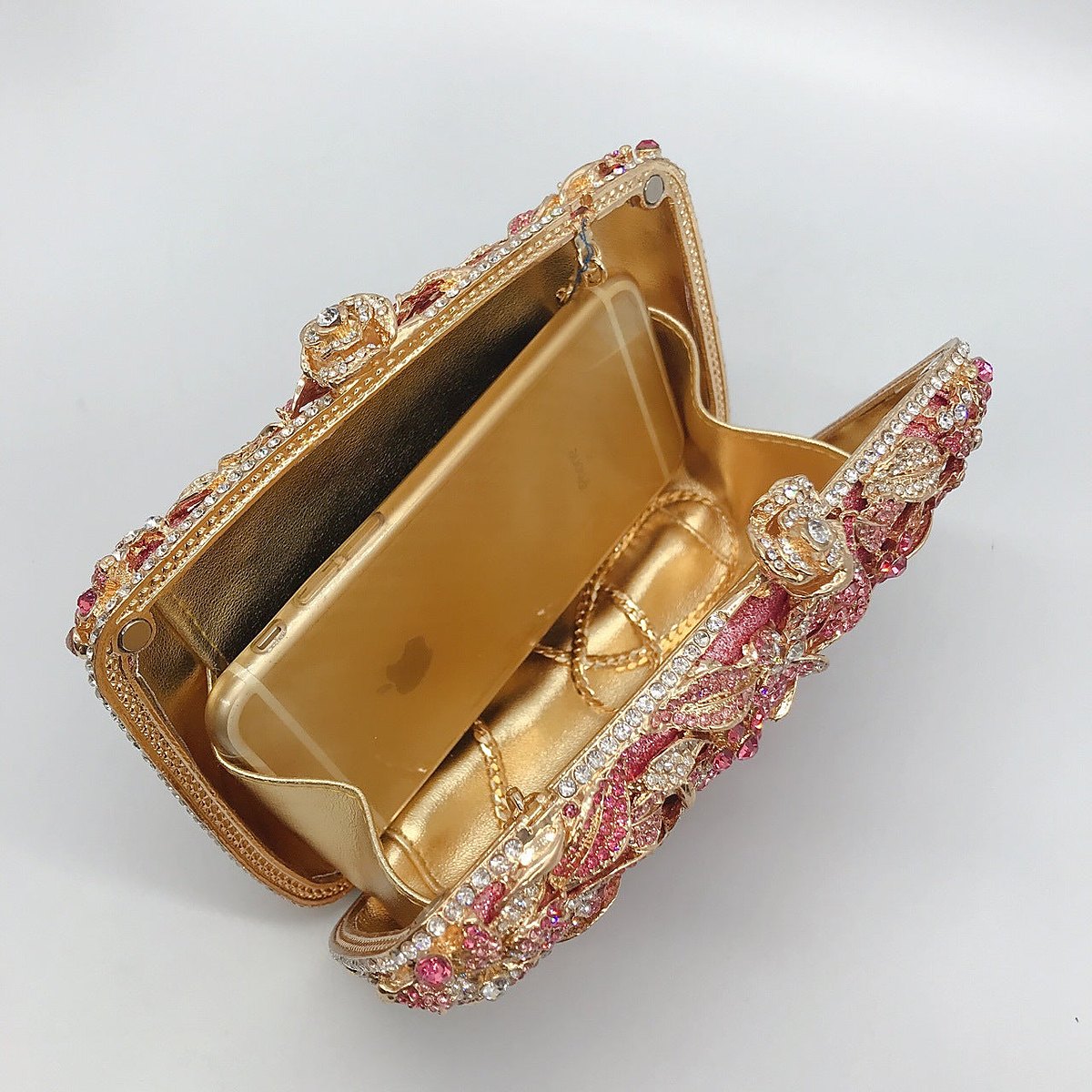 Peony Crystal Chain Evening Bag – view 9