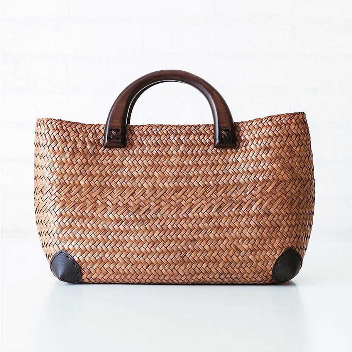 Jaipur Rattan Plaid Top Handle Bag – view 4